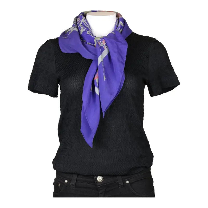 Valentino Floral Scarf - No Size Purple Silk