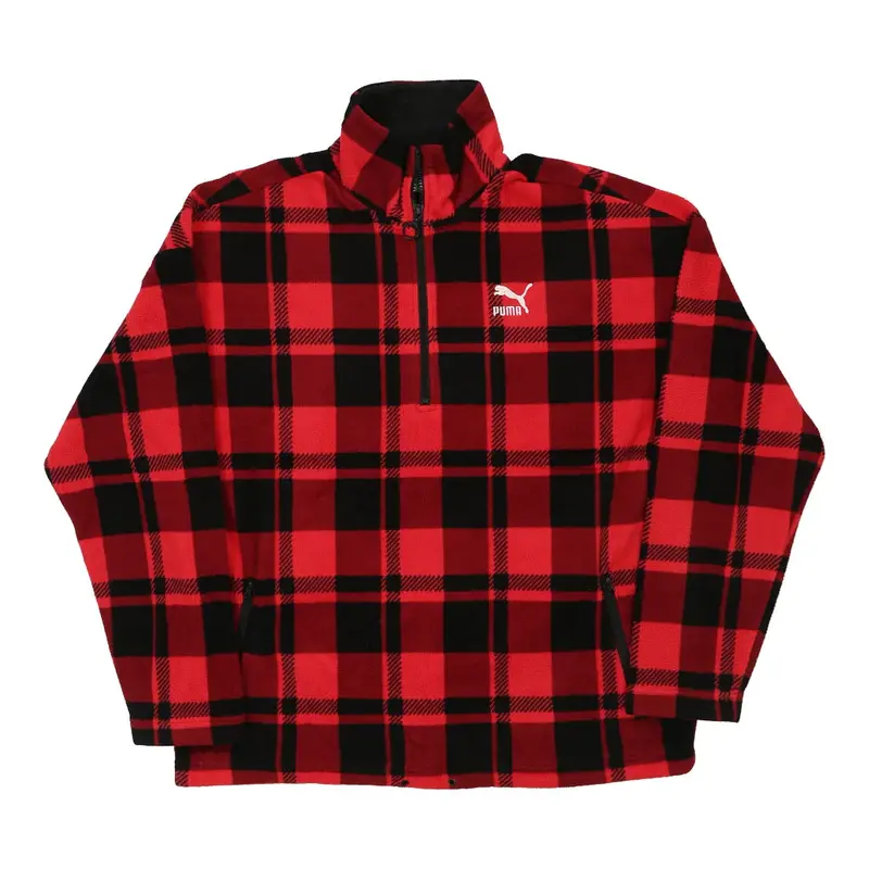 Puma Checked Fleece - Medium Red Polyester