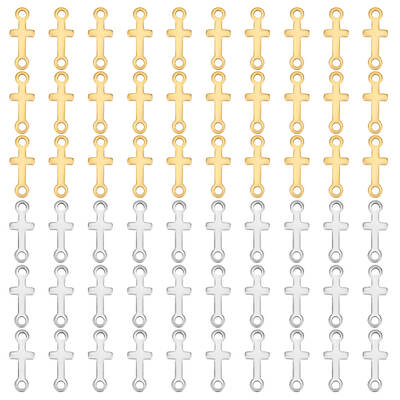 60Pcs 2 Colors Ion Plating(IP) 304 Stainless Steel Connector Charms