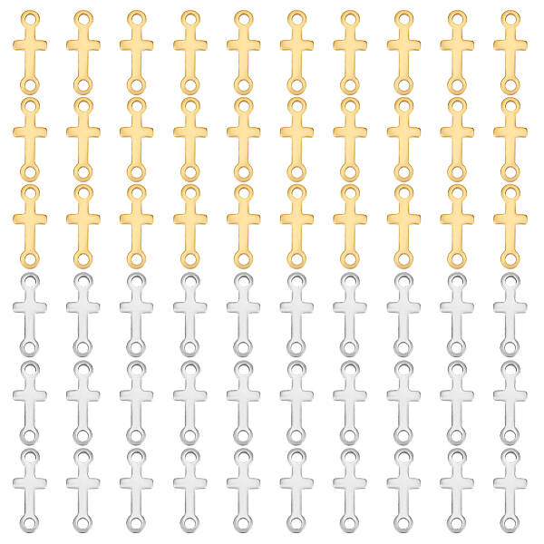 60Pcs 2 Colors Ion Plating(IP) 304 Stainless Steel Connector Charms