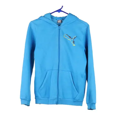 Age 14 Puma Hoodie - Medium Blue Cotton