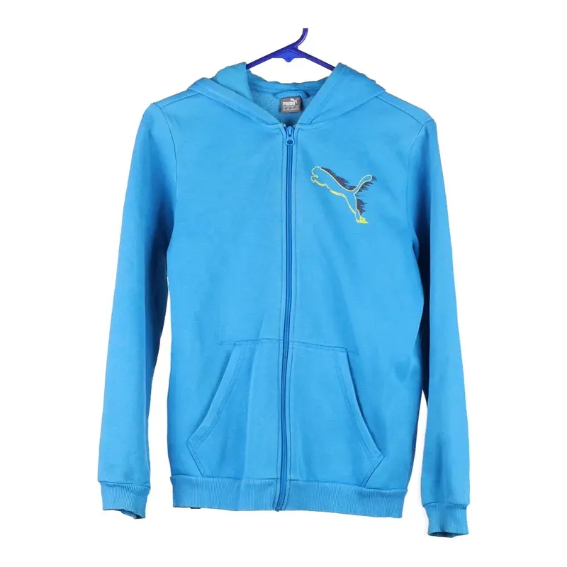 Age 14 Puma Hoodie - Medium Blue Cotton