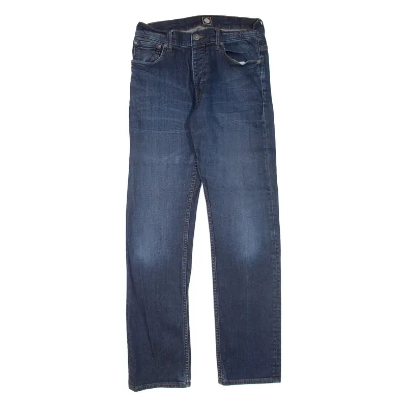 PRETTY GREEN Mens Jeans Blue Regular Straight Stone Wash W32 L34