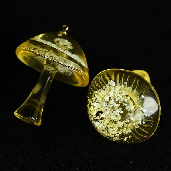 Luminous Epoxy Resin Mushroom Pendants