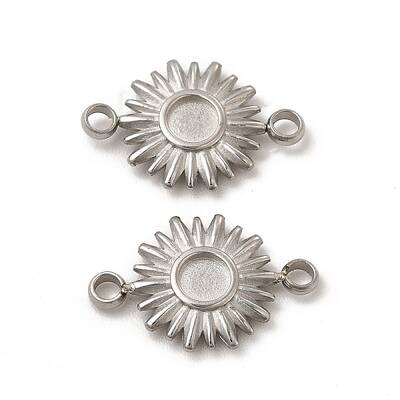 Non-Tarnish 304 Stainless Steel Cabochon Connector Settings