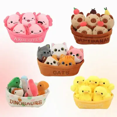 Emotion Support Stuffed Animal Plush Toy, 6 Counts Cute Animal Plush Toy, Birthday Gifts, Soft Stuffed Animal