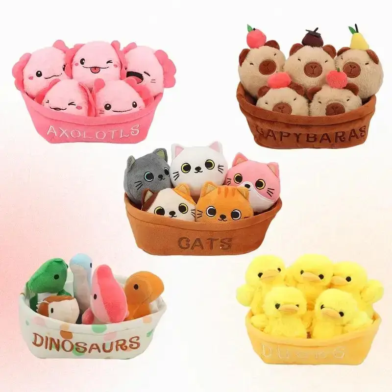 Emotion Support Stuffed Animal Plush Toy, 6 Counts Cute Animal Plush Toy, Birthday Gifts, Soft Stuffed Animal