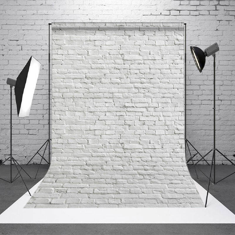 Aperturee Classic Pure White Brick Wall Photography Backdrop - Aperturee