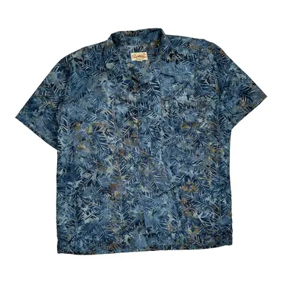 Santiki Hawaiian Shirt - 2XL Blue Cotton