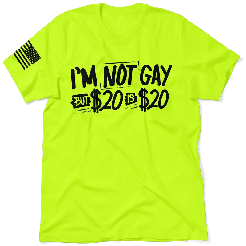 I'm Not Gay- Long Sleeve Safety Yellow Hi-Vis T-Shirt