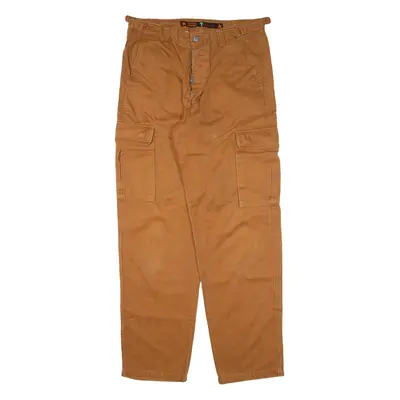 TEDDY'S Cargo Mens Trousers Brown Relaxed Tapered W32 L31