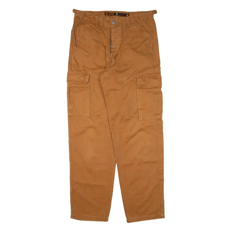 TEDDY'S Cargo Mens Trousers Brown Relaxed Tapered W32 L31