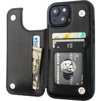 Compatible with iPhone 15 Wallet Case with Card Holder, PU Leather Kickstand Card Slots Case, Double Magnetic Clasp and Durab...