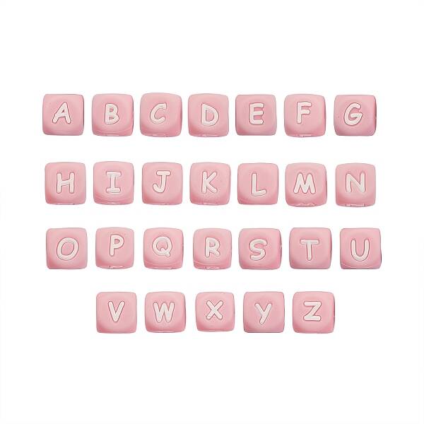 26Pcs 26 Style Silicone Alphabet Beads for Bracelet or Necklace Making