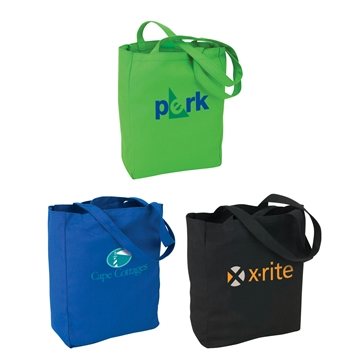 100 Custom Soverna Colored Canvas Tote - Hook & Loop