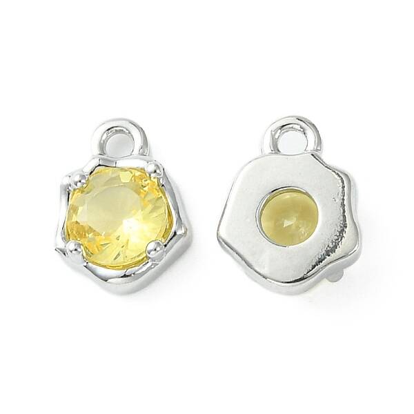 Brass Micro Pave Cubic Zirconia Charms