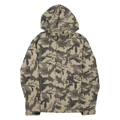 ZARA MAN Mens Jacket Brown Hooded Camouflage S