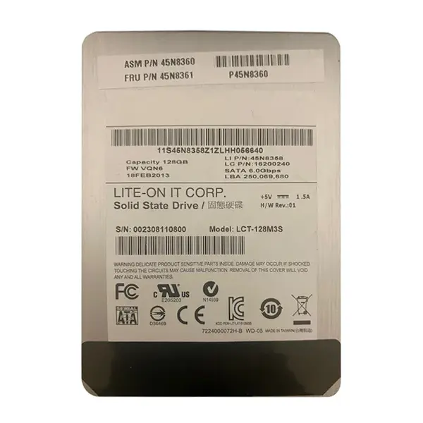 Lenovo 45N8361 | 128GB SATA 6Gb/s 2.5-Inch Solid State Drive for Notebook