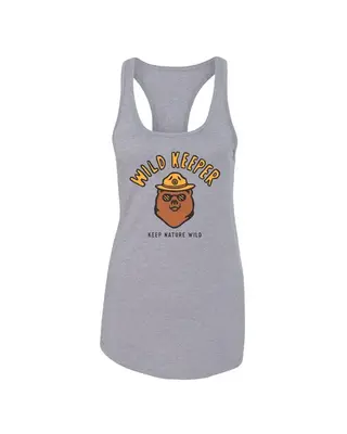 Wild Keeper Bear Racerback Tank | Heather Grey | Size: M