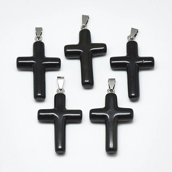 Natural Black Gemstone Pendants