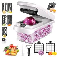 Manual Vegetable Chopper, 1 Set Multifunctional Durable Vegetable Chopper with Container, Kitchen Gadgets for Home Use, House...