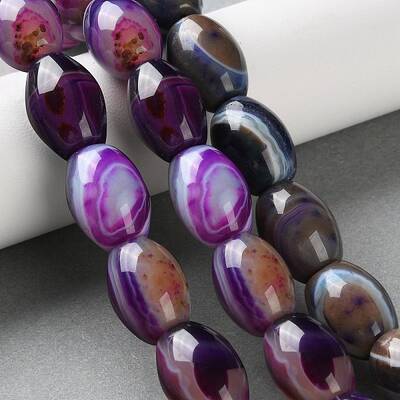 Natural Banded Agate (Dyed & Heated) Beads Strands