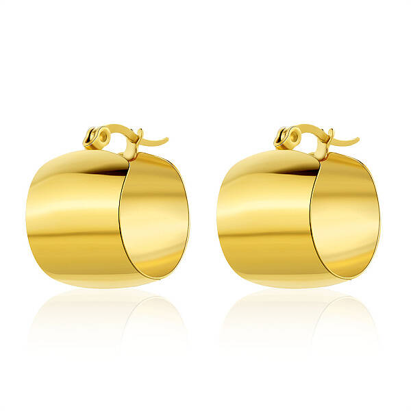 European Style Heart Stud Earrings Gold Plated Stainless Steel Women's Jewelry