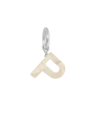 MOP Letter Charm | Metal Color: Silver | Letter: P