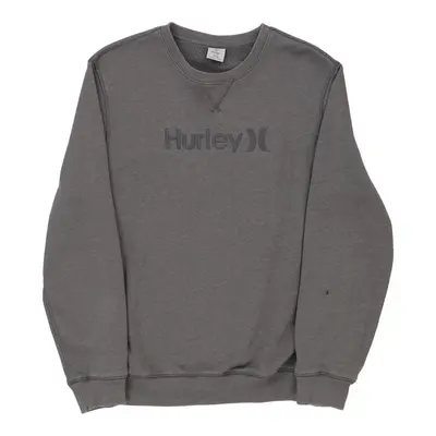 Hurley Spellout Sweatshirt - Medium Grey Cotton Blend