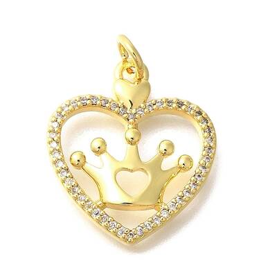 Brass Micro Pave Clear Cubic Zirconia Pendants