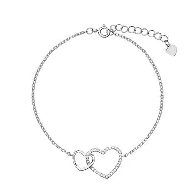 Again Jewelry Bracciale In Argento Con Cuori Intrecciati Ajnr0016