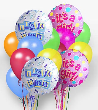 A Baby Girl Balloon Bunch