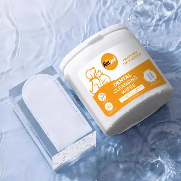 50pcs Pet Dental Cleaning Finger Wipes, Coconut Milk Flavor & Double Sided