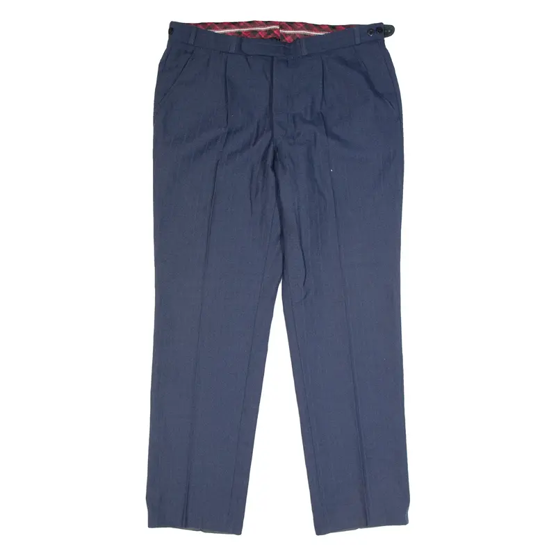 Formal Suit Mens Trousers Blue Regular Straight W34 L30