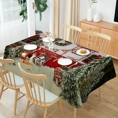 Green Forest Glitter Light Christmas Tablecloth - Aperturee