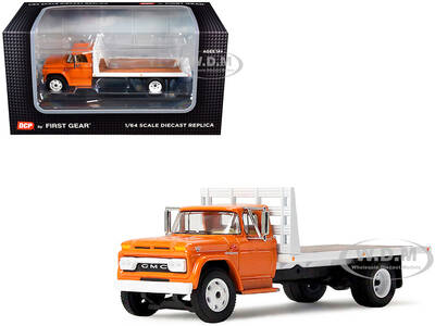 GMC 4000 Flatbed Truck Omaha Orange 1/64 Diecast Model by DCP/First Gear