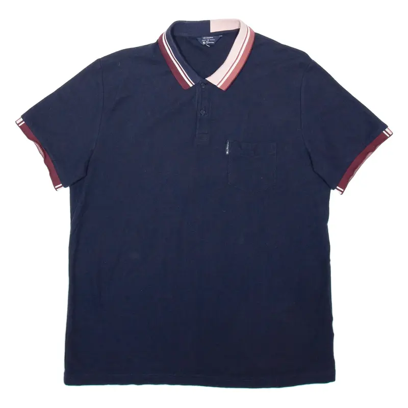BEN SHERMAN Mens Polo Shirt Blue L