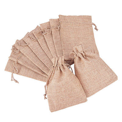 Burlap Packing Pouches Drawstring Bags