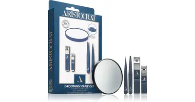 Aristocrat Grooming Staples Set Nail Gift Box Cosmetic Mirror 1pcs + Tweezers 2pcs + Nail Tweezers 2pcs