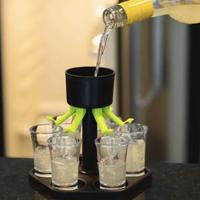 6 Shot Glass Dispenser & Holder, 1 Set Multifunctional Shot Dispenser with 6 Glasses, Modern Cocktail Dispenser for Outdoor P...