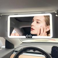 Rechargeable car sun visor lenses - 40 LED lights, 3 lighting modes, adjustable in-car makeup mirror, suitable for various co...
