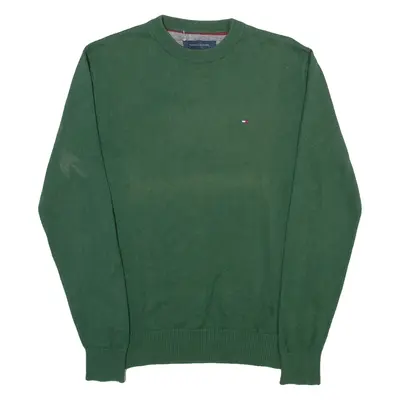 TOMMY HILFIGER Mens Jumper Green Tight Knit M