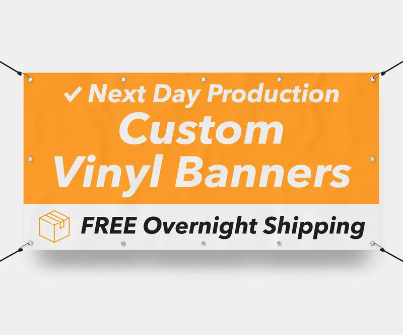 Custom Vinyl Banner - Free Overnight Shipping - Milweb1