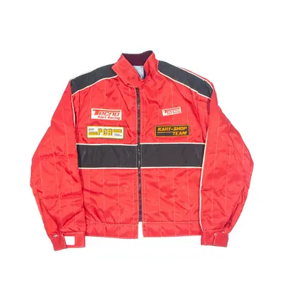 Tecno Kart Racing Biker Jacket Red 90s Mens M