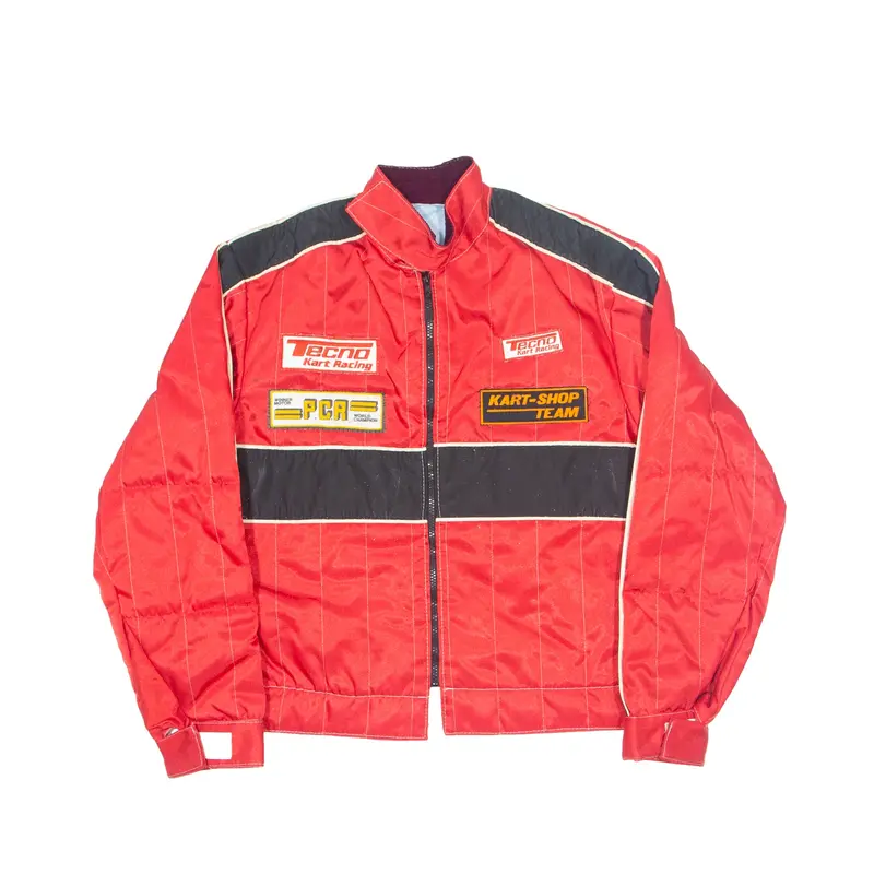 Tecno Kart Racing Biker Jacket Red 90s Mens M