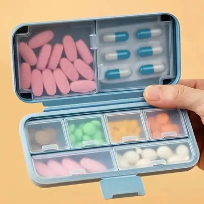 Multi-grid Medicine Storage Box, 1 Count Portable Mini Box, Multifunctional Jewelry Organizer for Outdoor Travel, Summer Gif...