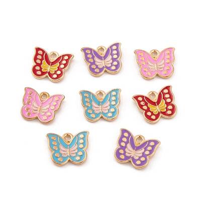 Light Gold Plated Alloy Enamel Pendants