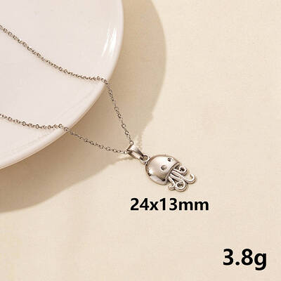 304 Stainless Steel Octopus Pendant Necklaces