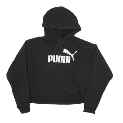 PUMA Cropped Hoodie Black Pullover Womens M