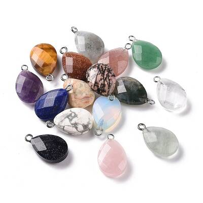 Natural & Synthetic Mixed Gemstone Pendants